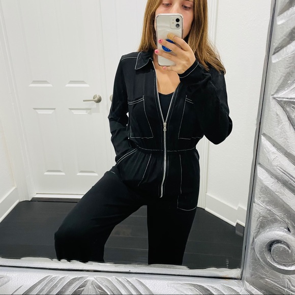 Black zipper jumpsuit - Picture 3 of 12
